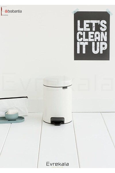 Brabantia Pedal Bin 3 Lt Brabantia White Trash Can -Authorized Evrekala- New Series