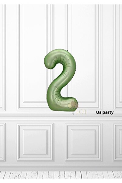 LOTUS PARTY بالون فويل ذو أرقام خضراء - بالون فويل ذو أرقام خضراء قديمة عدد 2...