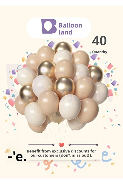 BALON DİYARI مجموعة بالونات شفافة باللونين الأبيض والبني والذهبي مكونة من 40 ...