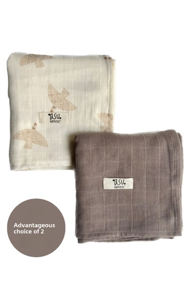 Asu Baby&Kids مجموعة ميكس آند ماتش مكونة من قطعتين من قطن الموسلين العضوي Fre...