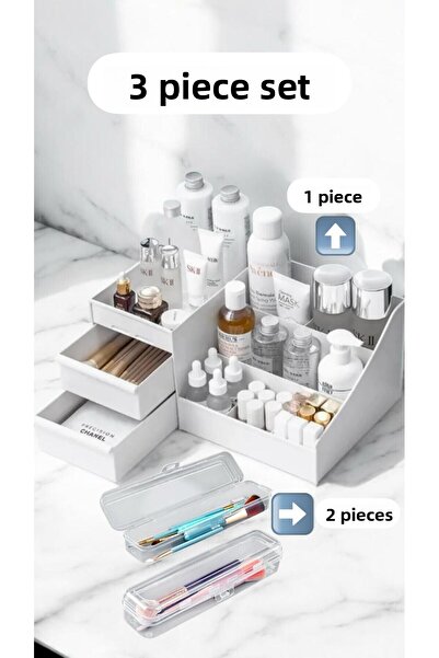 Bayev Rose Cosmetic Organizer Set-1 Piece Rose Organizer + 2 Pieces Multix Makeup Organizer