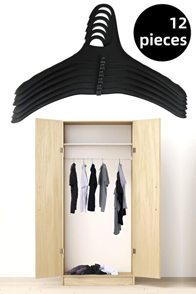 Perilla Harmony Nesting Portable Closet Organizer Clothes Clothing Hanger Black 12 Pieces