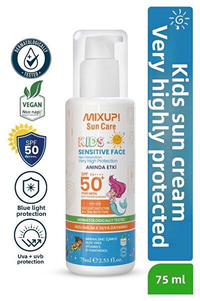 Mixup مكونات طبيعية نباتية معتمدة بعامل حماية من الشمس SPF 50+ للأطفال مع الأ...