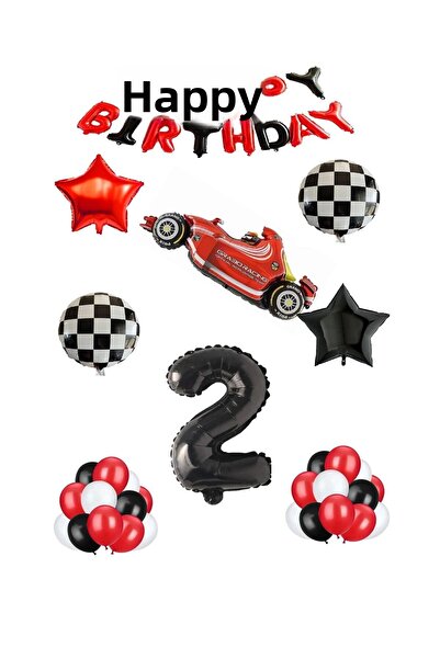 BAL10 DÜNYASI مجموعة بالونات من رقائق الفويل واللاتكس تحت عنوان السباق باللون...