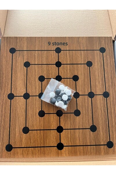 Bundera Wooden 9 Stone 3 Stone Intelligence Mind Logic Strategy Games 1 Box 2 Games