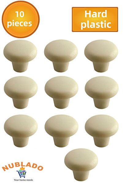 NUBLADO Mobilier Mutcu Sertar Dulap Ușă Dulap Mâner Mâner Cremă Buton Ciupercă Plastic Dur 10 Buc.
