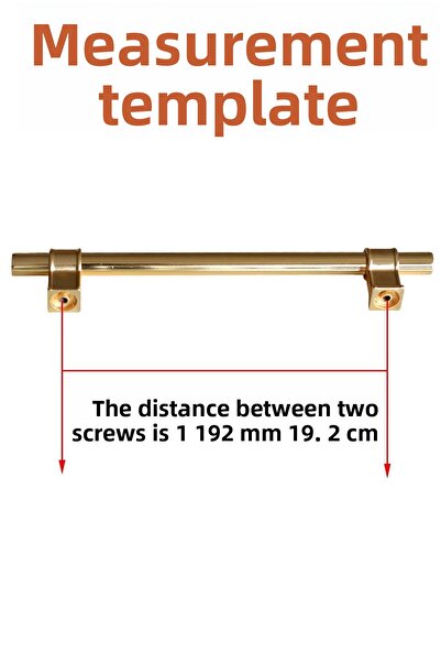 Badem10 Hisar Gold Mâner plat din metal auriu 192 mm Mobilier Bucătărie Sertar Dulap Mâner dulap Mâner