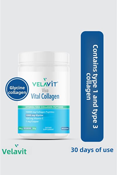 Velavit Viva Collagen Jar - 334 Gr.10,000 Mg Extra Glycin Collagen