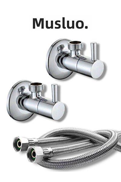 MUSLUQ طقم وصلة مرنة لمقعد المرحاض مكون من قطعتين 2 فليكس - 2 صنبور صغير