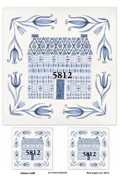 LİNEART 5812 أزرق - حلم روسي، ديكوباج نحاسي منقوش منزلي، 30x42