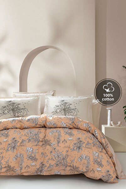 Yataş Aster Double Ranforce Duvet Cover Set - Salmon
