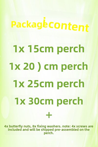 Vixpet Venty 4-Piece Pedicure Parrot Perches Diameter (40 mm) Macaw, Cockatoo, Jako, Amazon, Eclectrus Sandy Perches