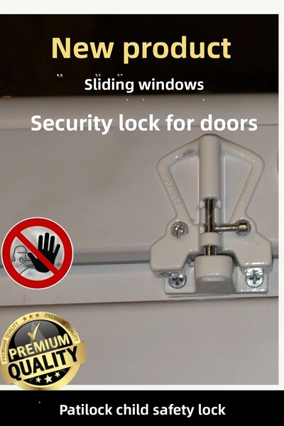 PATİDOOR Safety Lock for Sliding Windows and Doors.Burglar Lock Child Safety Lock.