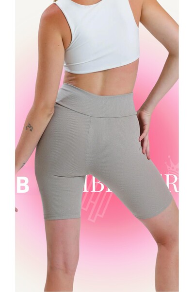 BoomBester Ψηλόμεσο σορτς κολάν Biker Yoga Fitness κολάν