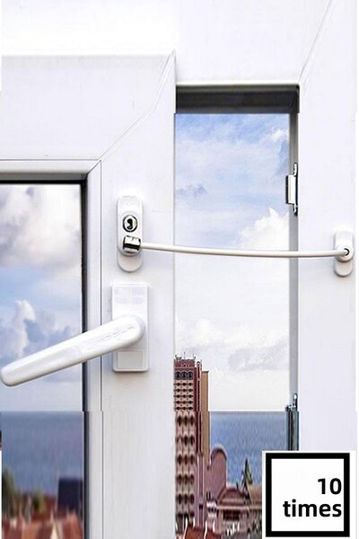 fitfiyat 10 Pieces!Rope Keyed Glass Window Lock Pimapen PVC Lock Theft Child Safety Lock