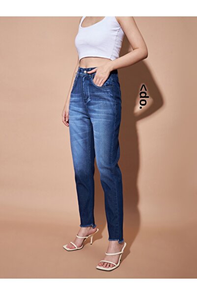 Sassafras By Styli High Rise Frayed Edge Slim Fit Jeans