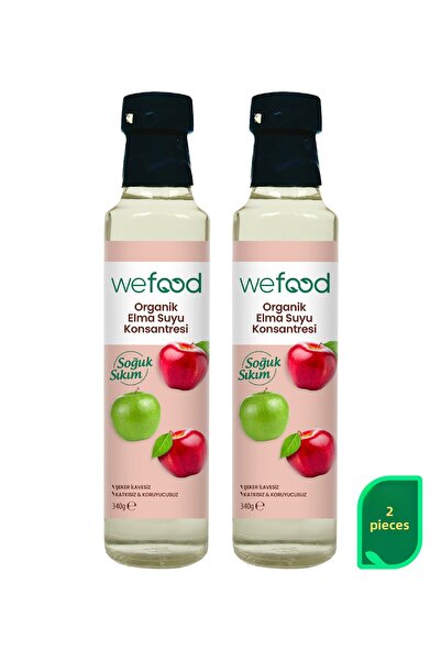 Wefood 340 جرام 2 عبوة من عصير التفاح العضوي