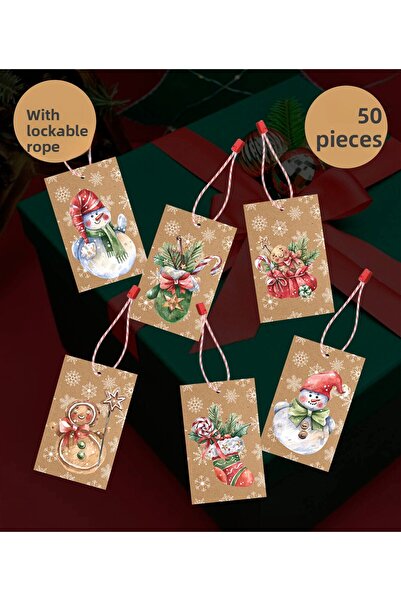 TELLGRAF علامة تعليق على شكل مشبك بمناسبة رأس السنة الجديدة (5x8 سم 50 بطاقة ...