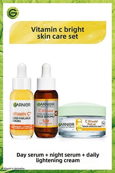 Garnier مصل فائق التفتيح ليلاً ونهارًا وكريم مرطب لتفتيح البشرة يوميًا بفيتام...