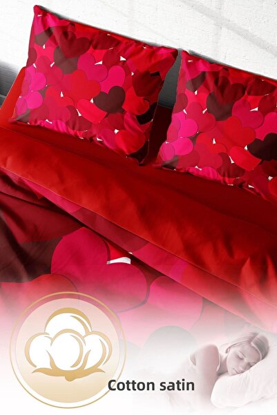 PerlaSera 3D Custom Design for Valentine's Day - Double Duvet Cover Set, Tightly Woven Cotton Satin