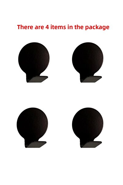 ardini Αυτοκόλλητη 4 Συσκευασία Στρογγυλή Μαύρη Ματ Πετσέτα Ρόμπας