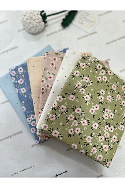 goblenkanaviçe Cotton Fabric Set 6 Pcs 50X110 Cm, Poplin Fabric, Tiny Pattern...