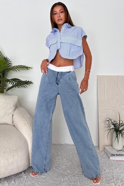 ZAROLİ Wide Fit - Women's Jeans Trousers with Boxer Detail