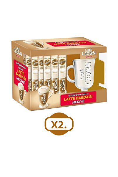 Ülker Cafe Crown Latte 16 Pack + 2 Glasses with Gift