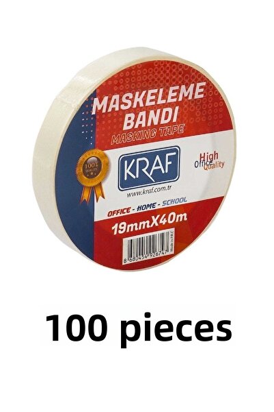 MTKardeşler 100 броя маскираща лента 19 мм х 40 метра хартиена лента