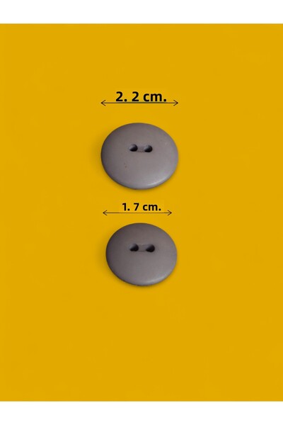 Ece Örgü Tasarım Atölyesi Σετ κουμπιών 10x2 σε γκρι χρώμα με δύο διαφορετικά μεγέθη