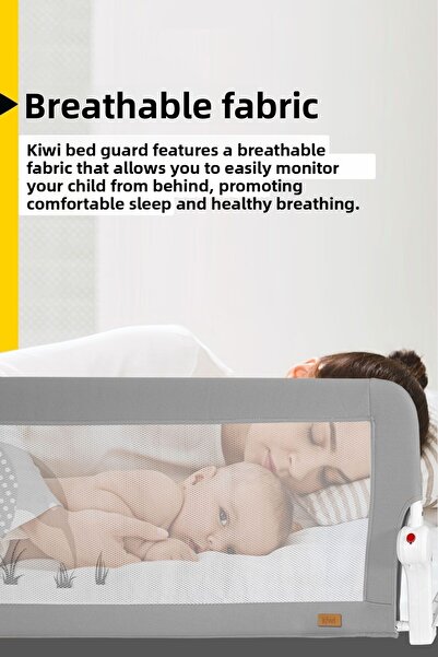 Kiwi Children's Bed Protector Barrier and Bed Guard, Extra Padded Fabric
