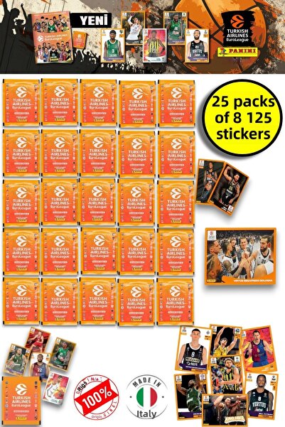 TOYFEST بانيني 2024-25 ملصق الدوري الأوروبي للخطوط الجوية التركية 25 حزمة (12...