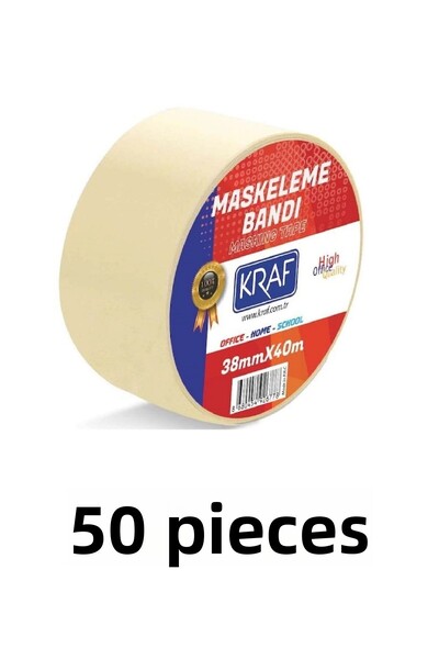 KRAF 50 bucăți bandă de mascare 38 mm x 40 metri bandă de hârtie
