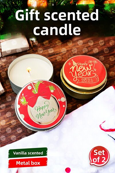 t tuğset etiket Cutie metalică pentru cadouri de Crăciun Set de 2 lumânări parfumate Nr.:2 lumânare cadou de Crăciun-T1105