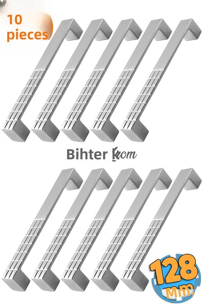 Badem10 Bihter Chrome 128 Mm - 12,8 Cm Mobilier Metal Sertar Bucătărie Dulap Dulap Mâner Mâner 10 Bucăți