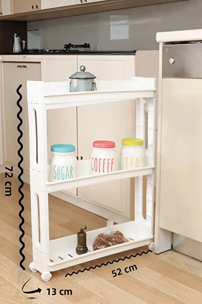 EMBazaar 3-Tier Kitchen and Bathroom Organizer with Wheels - Multi-Purpose