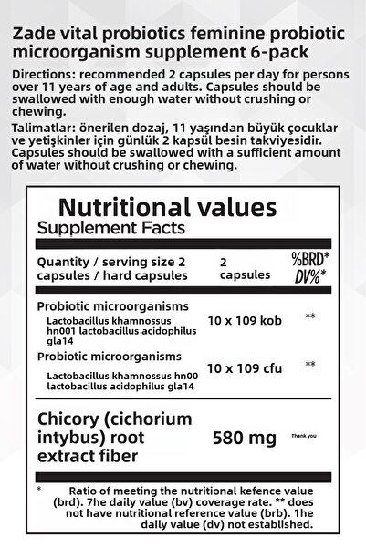 Zade Vital Probiotic Feminen 30 Capsules 2 Pieces