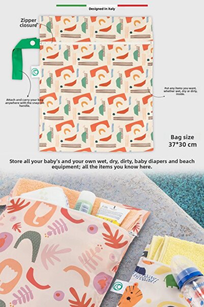 Elele Life Wet Dry And Dirty Baby Bag Liquid Proof Xl Large Size 37x30 cm Shapes