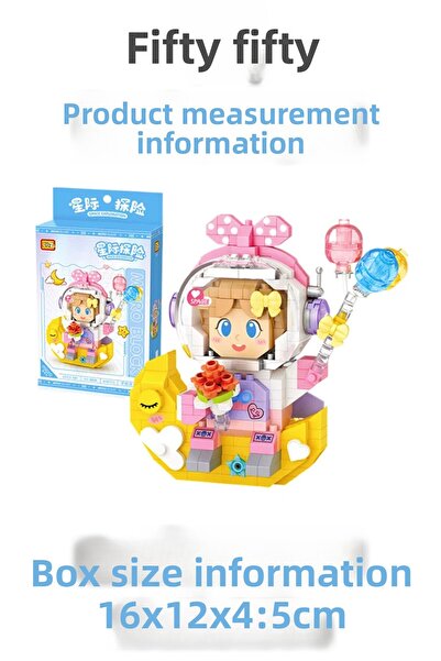 Vagonlife Pink Astronaut Micro Block - 410 Pieces Toy Construction Set Fflz-8828