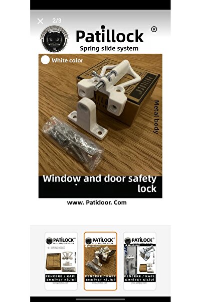 PATİDOOR Safety Lock for Sliding Windows and Doors.Burglar Lock Child Safety Lock.