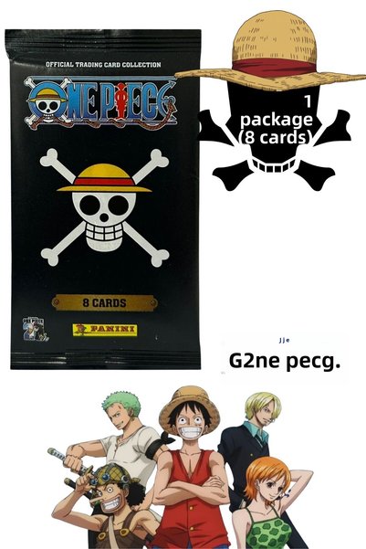 Toyika مجموعة بطاقات التداول الأصلية المرخصة من Panini One Piece مكونة من 8 ب...