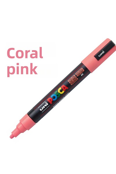 Uni علامة مرجانية بوسكا باللون الوردي - 0.7 ملم PC-1m