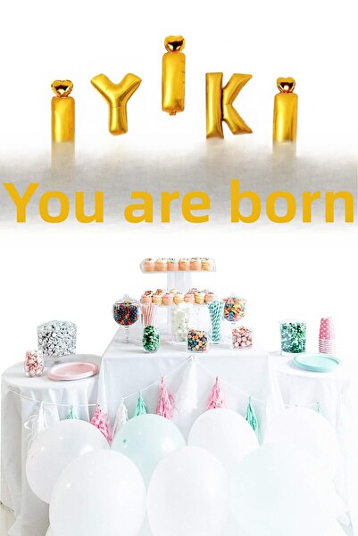 Hyd بالون عيد ميلاد سعيد من رقائق الذهب 35 سم 10 قطع