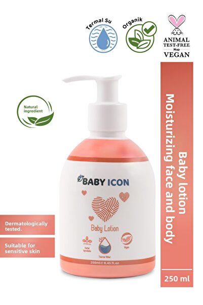 Baby İcon 100% Natural Organic Vegan Moisturizing Face and Body Baby Lotion w...