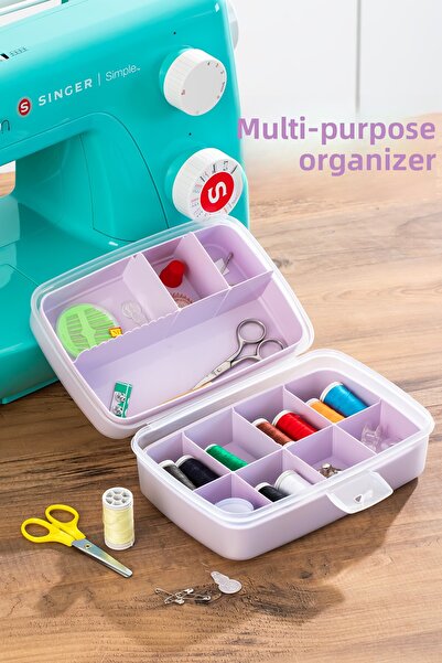 Porsima 1192 Organizator multifuncțional cu 12 compartimente Bijuterii Cataramă Machiaj Inel Cutie de depozitare Cutie pentru materiale de pescuit Liliac