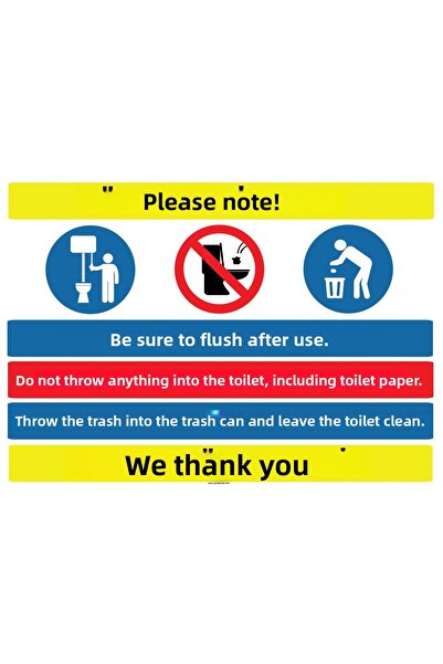 TELLGRAF REKLAM HİZMETLERİ لوحة قواعد المرحاض (24x17 سم 1 قطعة)