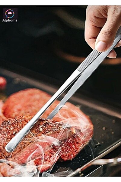 Alphom Stainless Steel Kitchen Tweezers - 30 cm Professional Food and Cook Tweezers