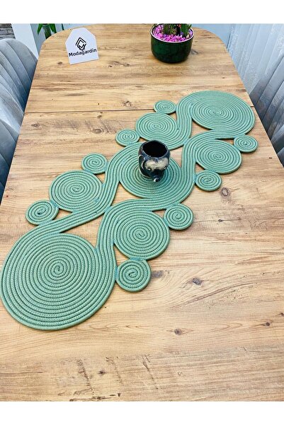 JÜTEX HOME الجوت، الخوص، نموذج ملفوف، مفرش طاولة مزخرف، عداء 40 × 110 سم، غطا...