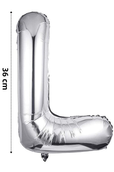 Onay Store بالون فويل حرف L بالون هيليوم 36 سم لون فضي - بالون حرف L - بالون ...