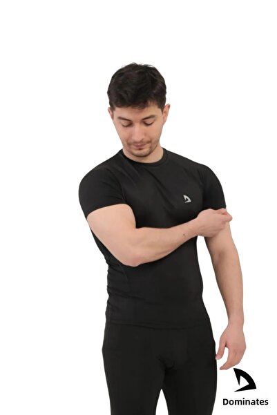 DOMİN SPOR Ανδρικό μπλουζάκι με κοντό μανίκι Compression Fitness Gym Body